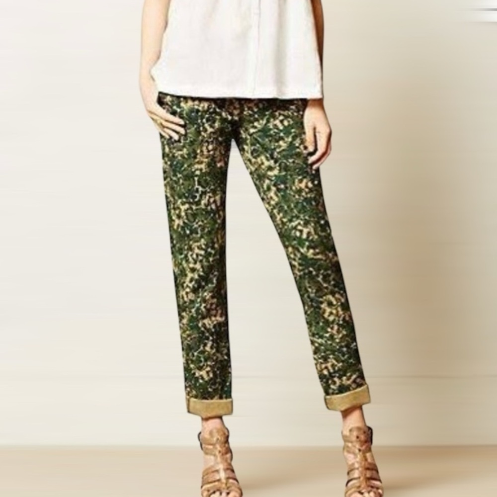 Anthropologie Hei Hei Sylvan Floral Moto Pants,‎ Size 27
